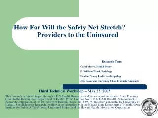 How Far Will the Safety Net Stretch? 	Providers to the Uninsured