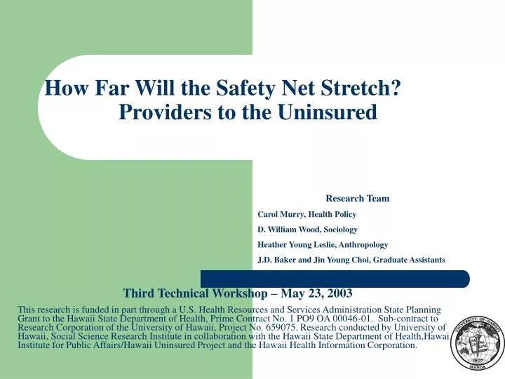 how far will the safety net stretch providers to the uninsured
