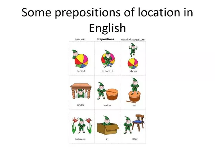 some prepositions of location in english