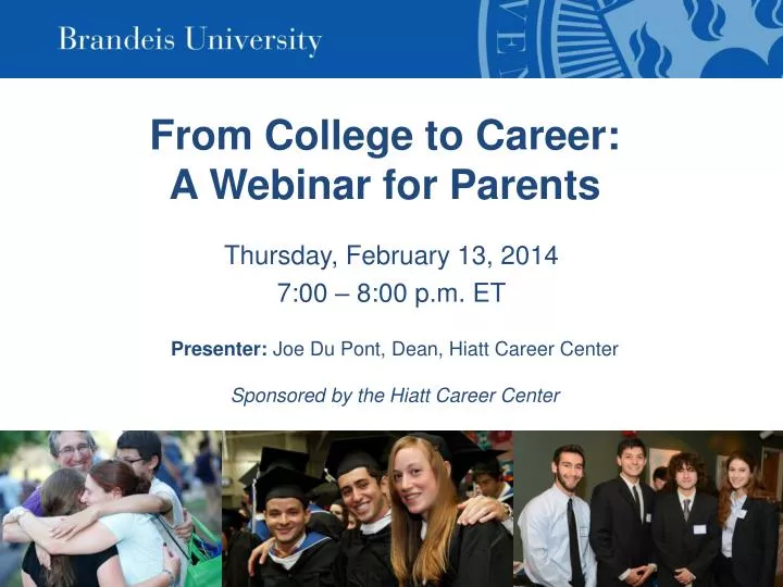 from college to career a webinar for parents