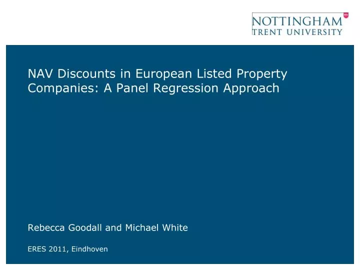 nav discounts in european listed property companies a panel regression approach