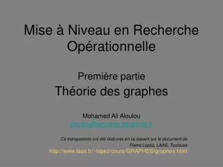 mise niveau en recherche op rationnelle