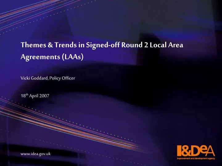 themes trends in signed off round 2 local area agreements laas