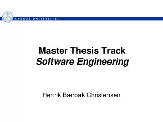 master thesis track software engineering