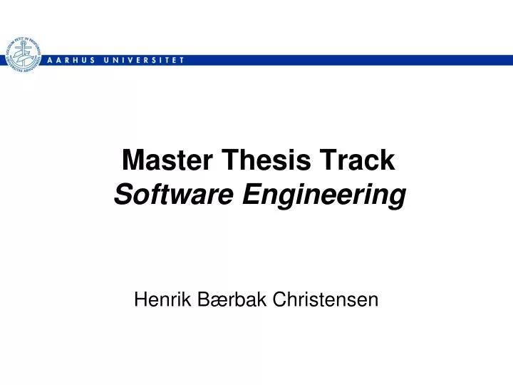 master thesis track software engineering