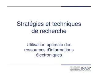 strat gies et techniques de recherche