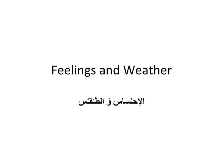 feelings and weather
