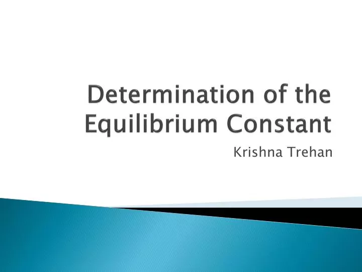 determination of the equilibrium constant