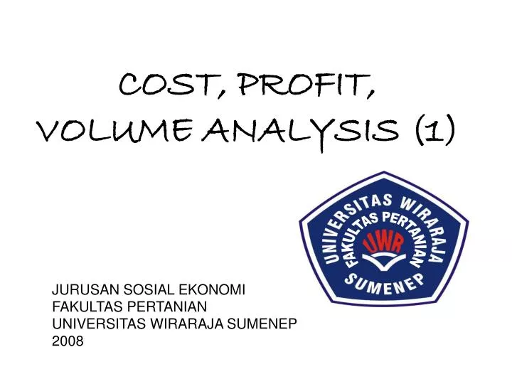 cost profit volume analysis 1