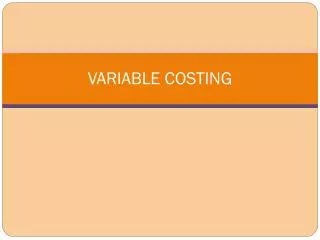 variable costing