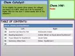 Chem Catalyst: - slide 1