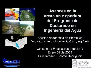 avances en la creaci n y apertura del programa de doctorado en ingenier a del agua