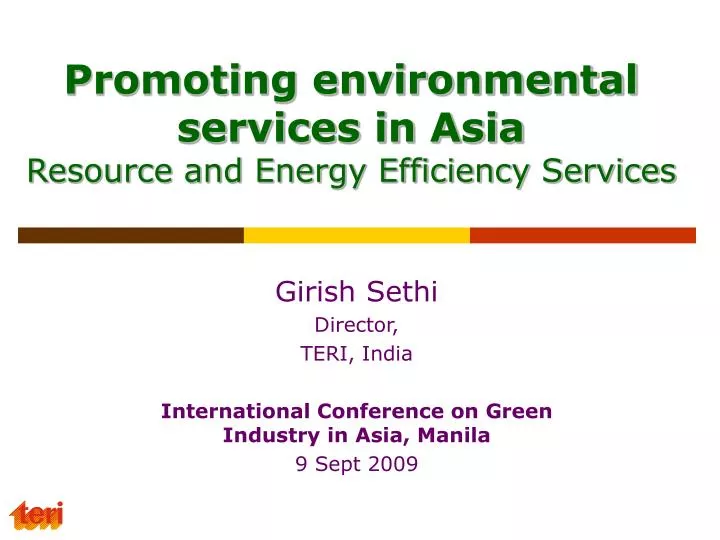 promoting environmental services in asia resource and energy efficiency services