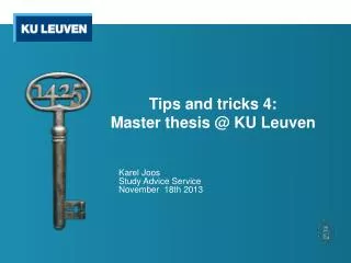 Tips and tricks 4: Master thesis @ KU Leuven