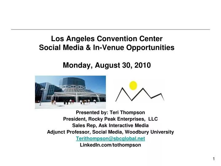los angeles convention center social media in venue opportunities monday august 30 2010