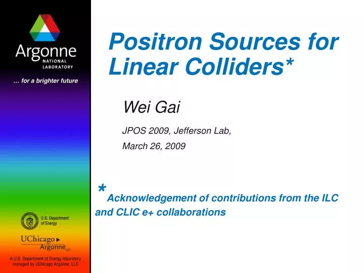 positron sources for linear colliders