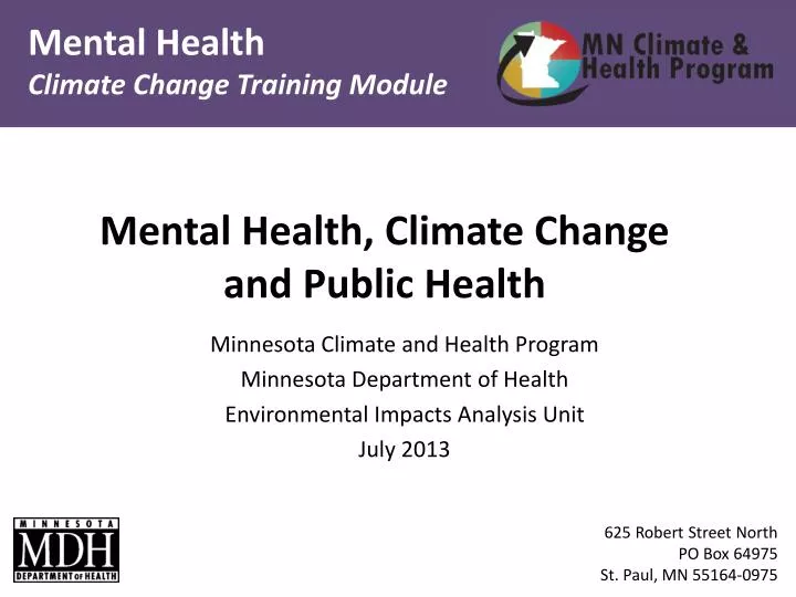 mental health climate change and public health