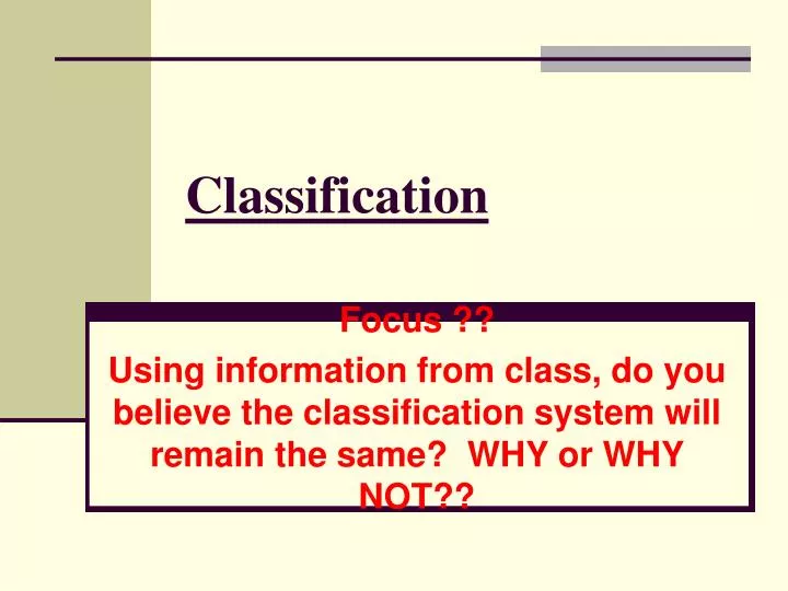 classification