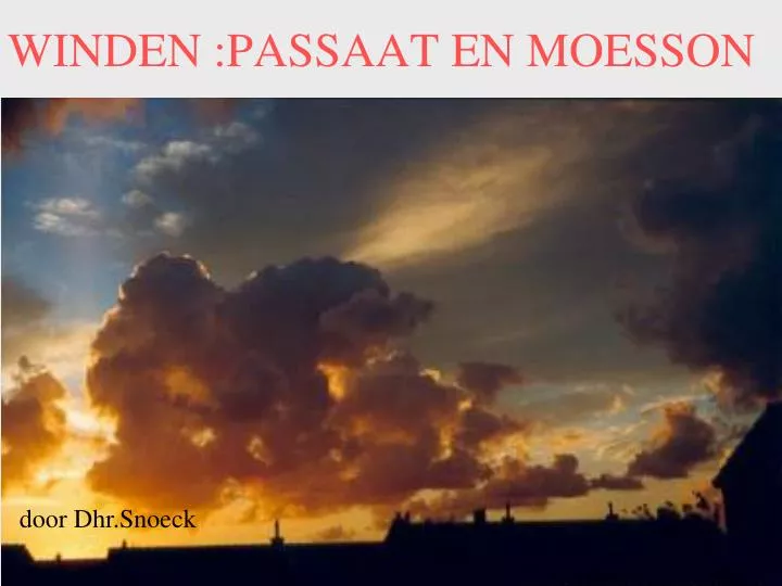 winden passaat en moesson