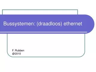 bussystemen draadloos ethernet