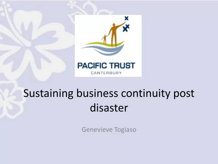 sustaining business continuity post disaster