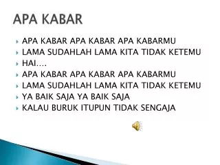apa kabar