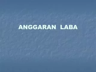 anggaran laba