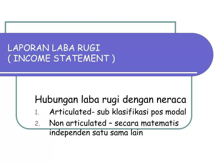 laporan laba rugi income statement