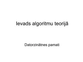 ievads algoritmu teorij