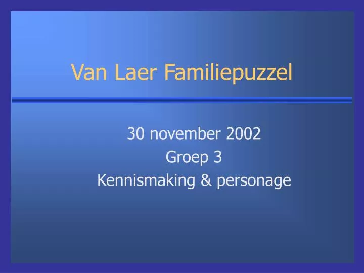 van laer familiepuzzel