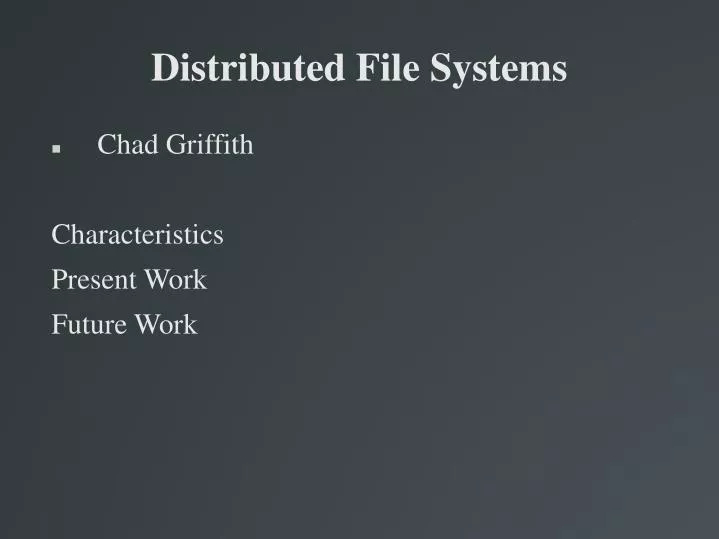 distributed file systems