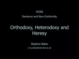 HI266 Deviance and Non-Conformity