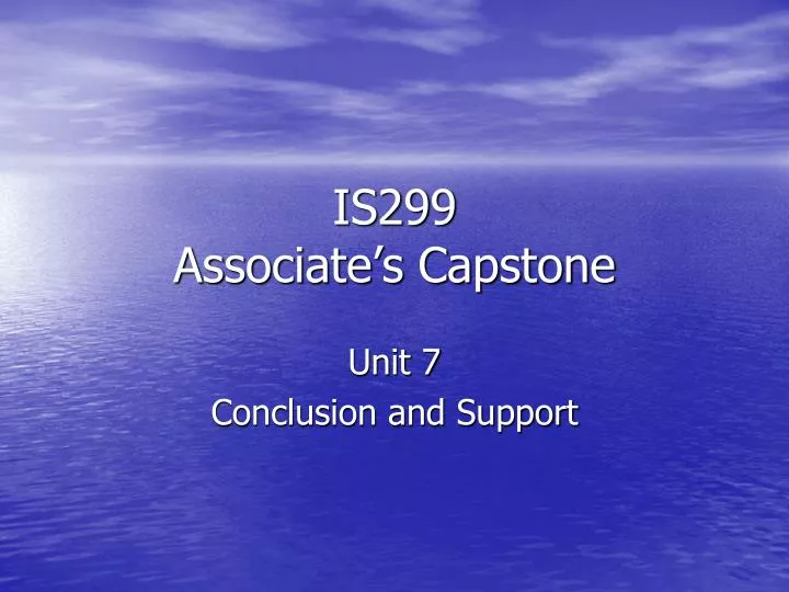 is299 associate s capstone