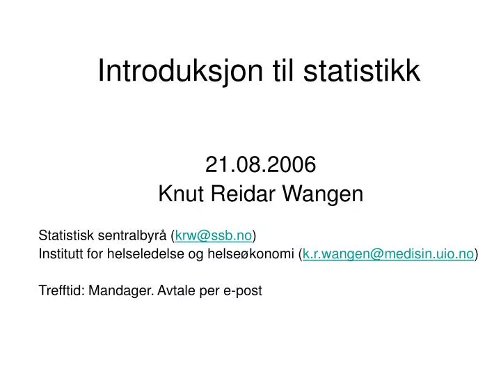 introduksjon til statistikk