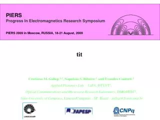PIERS Progress In Electromagnetics Research Symposium