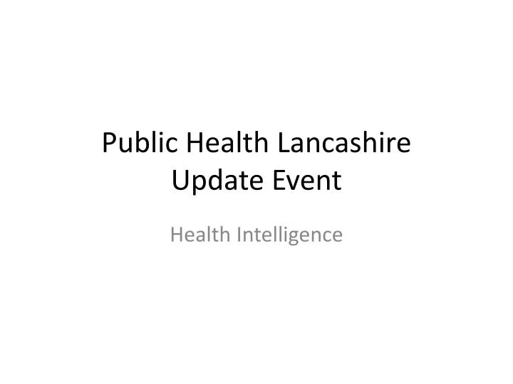 public health lancashire update event