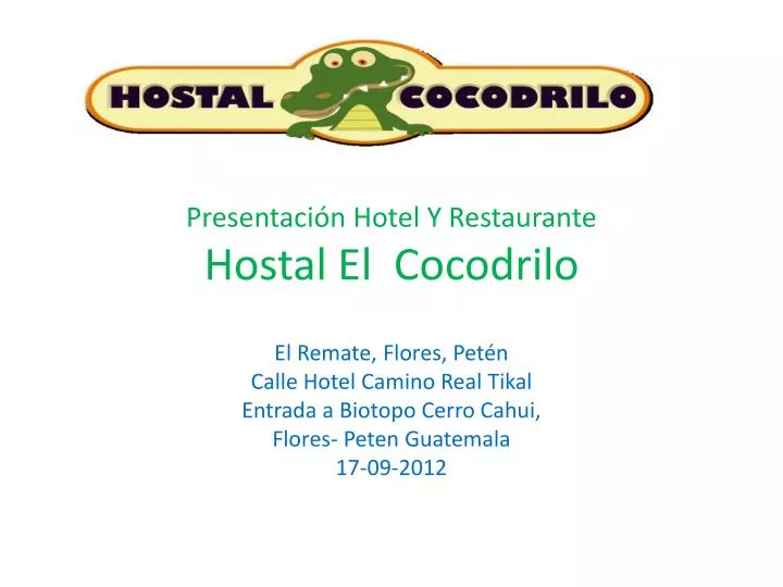presentaci n hotel y restaurante hostal el cocodrilo