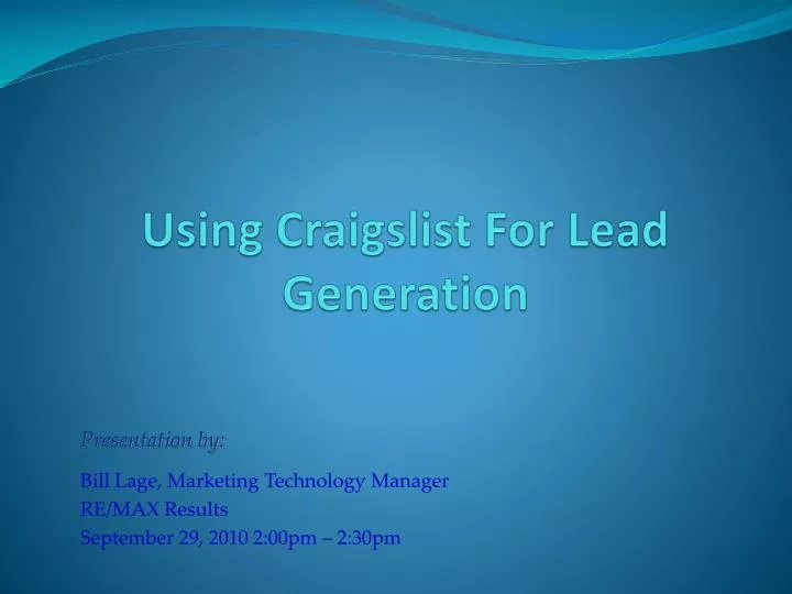 using craigslist for lead generation
