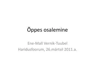 ppes osalemine