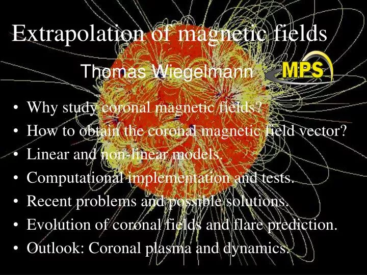 extrapolation of magnetic fields