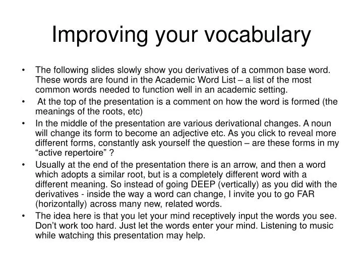 improving your vocabulary