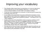 Improving your vocabulary - slide 1