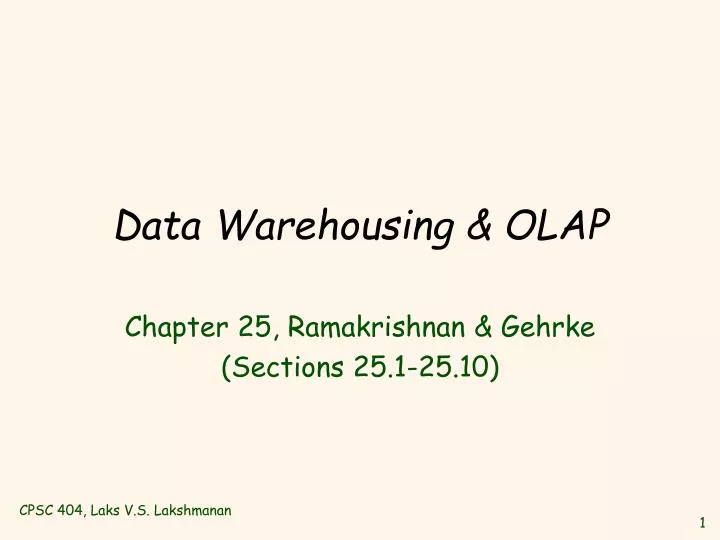 data warehousing olap