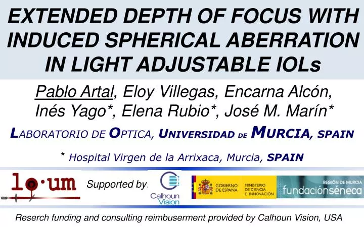 extended depth of focus with induced spherical aberration in light adjustable iols