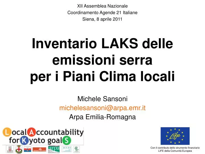 inventario laks delle emissioni serra per i piani clima locali