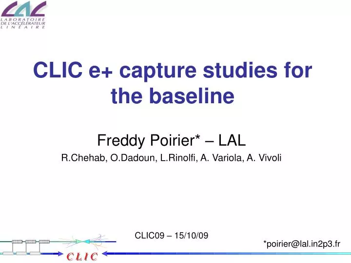 clic e capture studies for the baseline