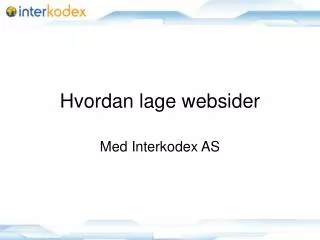 hvordan lage websider