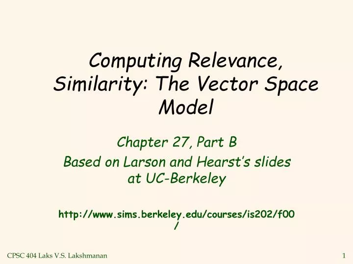 computing relevance similarity the vector space model