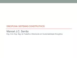 disciplina sistemas construtivos