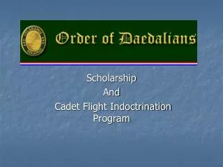 scholarship and cadet flight indoctrination program